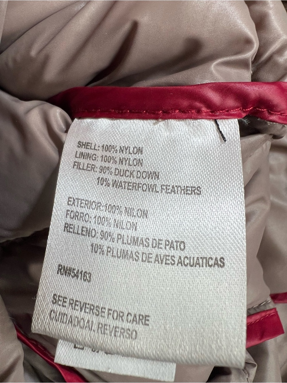 Calvin Klein Packable Premium Down Puffer Coat Taupe Gray Womens M - Picture 7 of 13